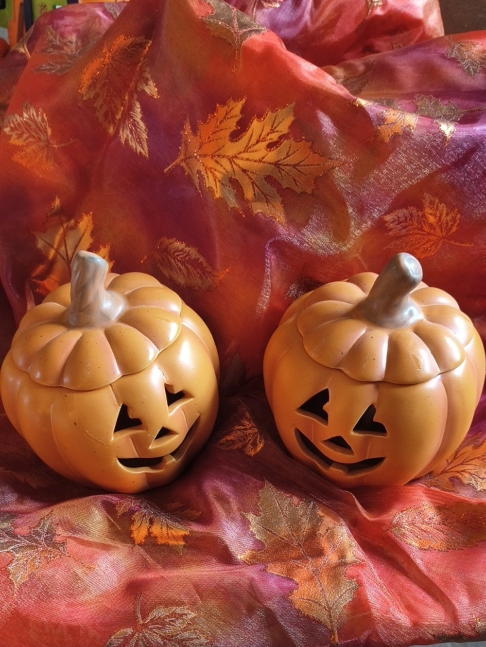 Partylite Jack-O'-Lantern Pumpkin Pair
